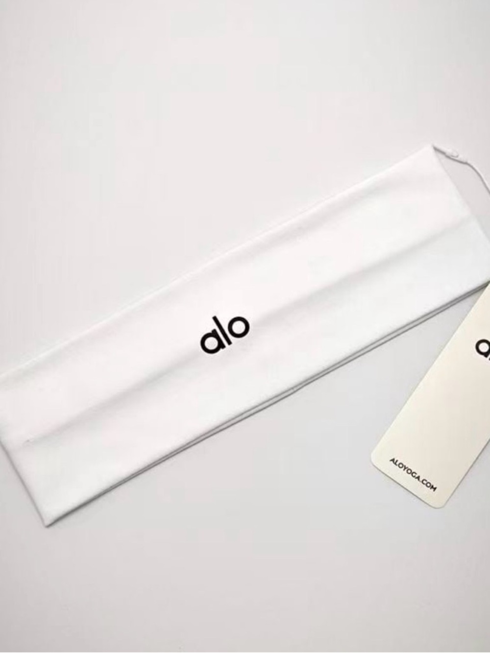 ALO Yoga White Logo Stretch Headband